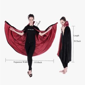 Adult vampire cape black and red